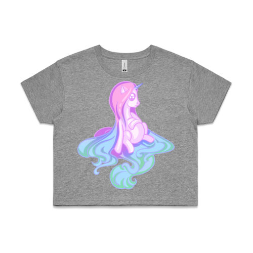 Sweet Sitting Unicorn Crop - Crop Tee Thumbnail